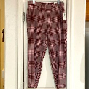 Old Navy pink,raspberry, & black ankle pants